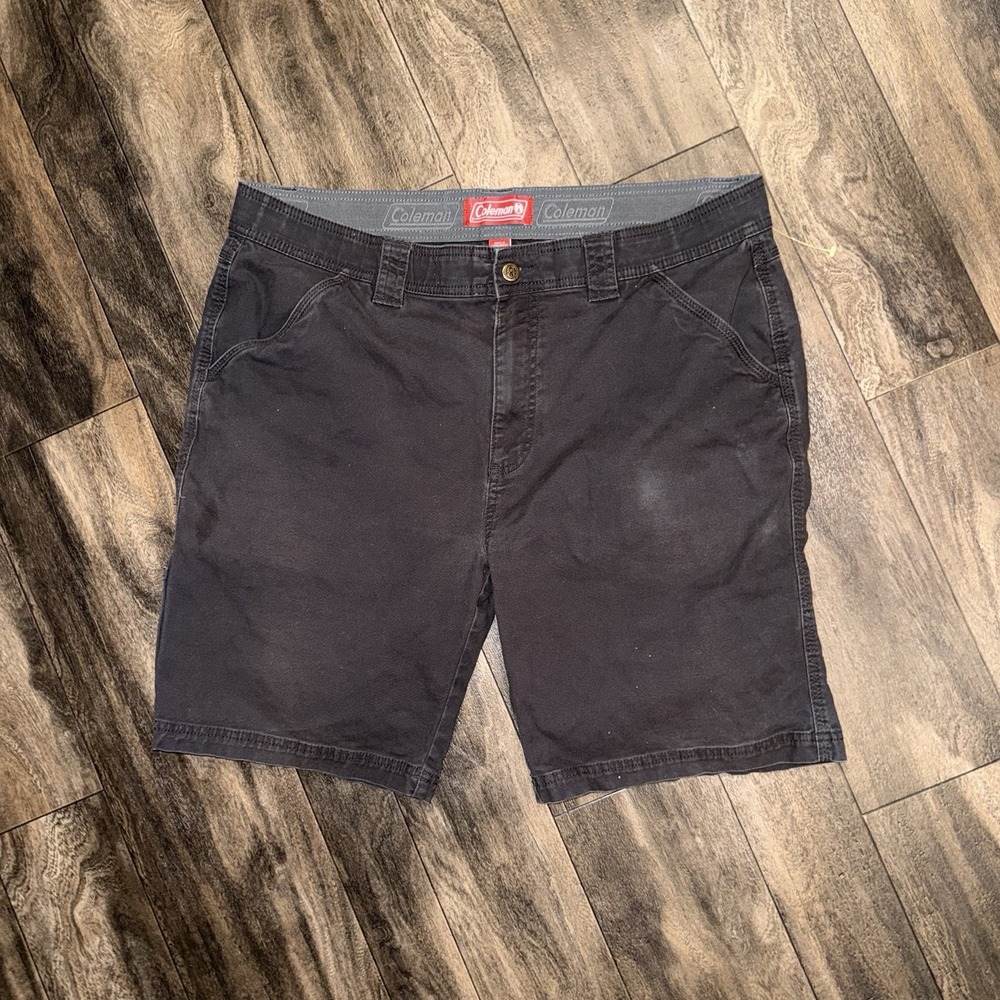 Coleman Canvas Utility Shorts Outdoor Camping Men's 38 Inseam 9" Faded Dark Grey